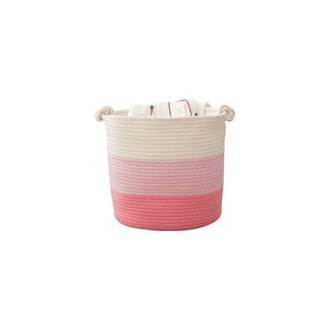 Panier de rangement pour articles de bébé, panier à linge avec poignée, rose (1/5)