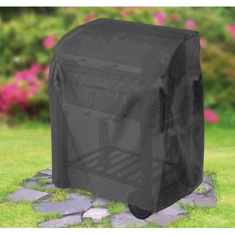 Housse de barbecue 105 x 49 x 102 cm, noire, pour barbecue à gaz. Bâche imperméable pour barbecue d'extérieur. Protection optimale pour barbecue Grill Ox. (1/4)