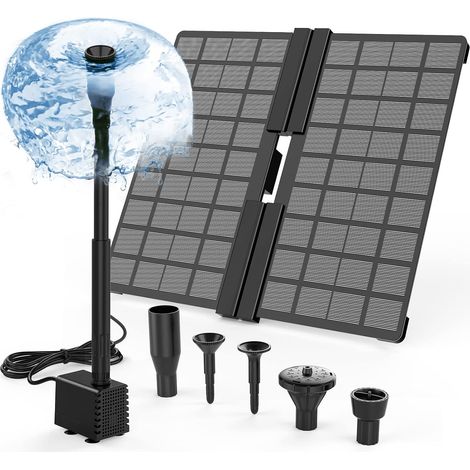 Fontaine et Solaire 20W Pliante Pompe à Eau Extérieur avec Support Réglable pour Jardin, Étang, Bricolage (1/5)