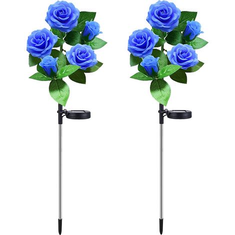 Luminaire Solaire Fleur - 31,3 Pouces - IP65 - Blanc - 2 Pièces (1/5)