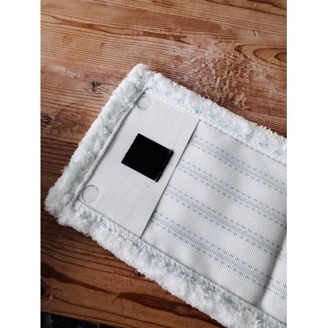 Lot de 4 serpillières – 38x15,5 cm – Microfibre – Turquoise – Humide et sec – Compatibles – Rechange (1/2)