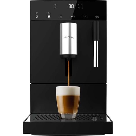 Cecotec – Machine à café à grain super-automatique – Préparation expressos et cafés américains – Pompe 19 bars – Réservoir 1,1 L – Nettoyage automatique