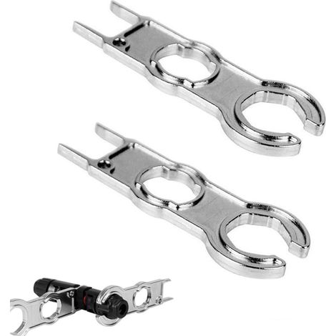 Outils pour Connecteur de Panneau Solaire MC4,Clé Connecteur Solaire 2 Pièces,Connecteurs mc4 Clé en Métal pour Déconnexion Solide,Sertisseuse de Fil pour Câble et Connecteur Système PV (1/5)