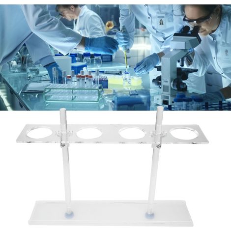 Support d'entonnoir en plexiglas réglable, 4 trous pour fixation stable, équipement de laboratoire robuste. (1/5)