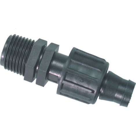 Deviazione per tape con filetto maschio in polipropilene - ø mm.16xm 1/2