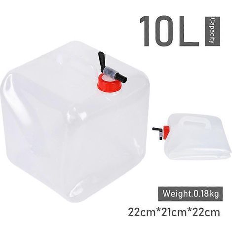 Sac à eau pliable 10/15/18/20 L avec robinet intégré, idéal pour le camping et les voyages. (1/4)