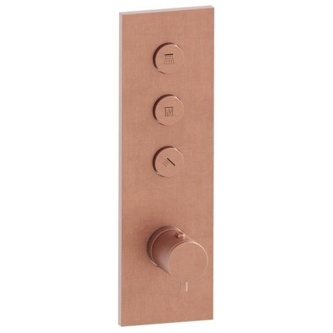 Façade Thermo Twist thermostatique 3 sorties Or Rose Brossé - CRISTINA ONDYNA XT61334P