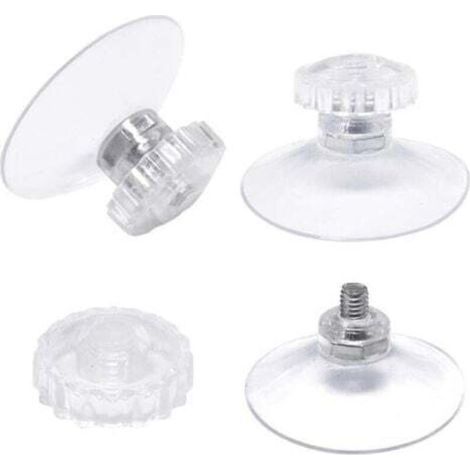 lot de 30 Ventouses avec Filetage et écrous moletés diamètre 45 mm, Transparentes, pour Voiture, Camping, vitre, Pare-Soleil (1/4)