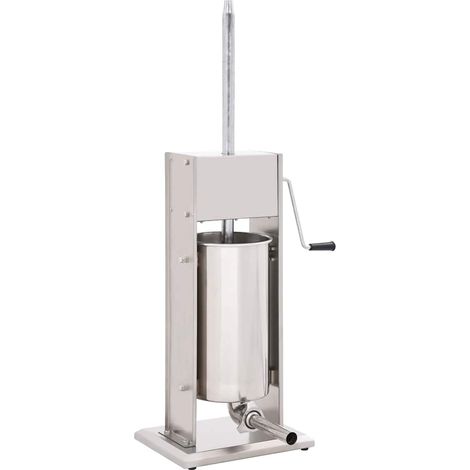 vidaXL Embutidora manual de acero inoxidable plateado 15 L (1/5)