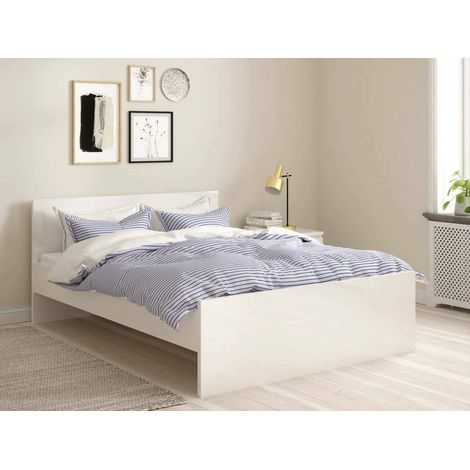 Cama Plaza y Media Gustava, Tamaño Colchón 140x190 cm, Blanco Brillante (1/5)