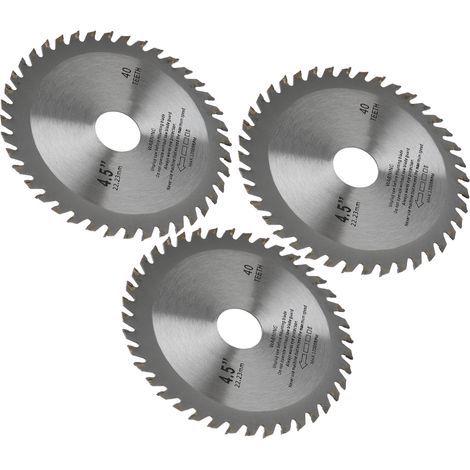 Lot de 3 lames de scie circulaires en alliage dur de 11,4 cm (4,5 pouces) à 40 dents pour le travail du bois (1/5)