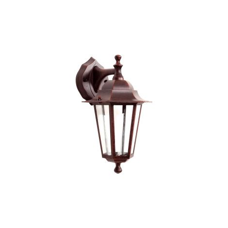 Applique extérieure vintage 60W E27 – Fonte d'aluminium rouille – IP43 pour extérieur – Dimensions 18x33xØ22 cm (1/2)