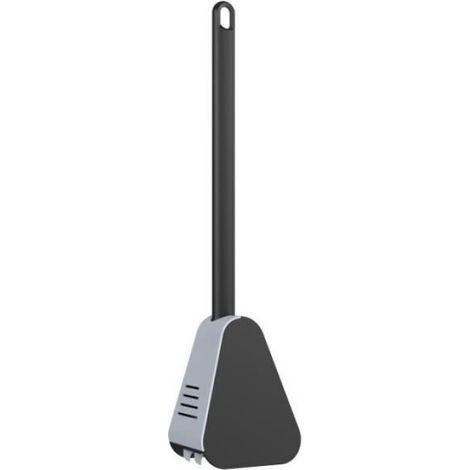 Golf Brosse de Toilette en Silicone à Long Manche Brosse de Toilette de Nettoyage Murale avec Ensemble de Support (Noir) (1/4)