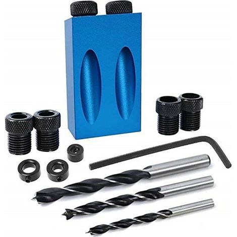 Kit de perçage d’angle 15 degrés pour le bois avec guide gabarit mèches et trous 6/8/10 mm-LIAIKI (1/5)
