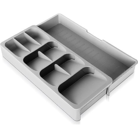 rangement De Couverts, Rangement De Tiroirs 9 Compartiments, Rangement De Tiroirs Couverts De Cuisine En Plastique Extensible, Plateau De Rangem (1/5)