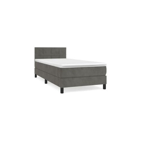 Sommier à lattes de lit et matelas Gris foncé 90x200 Velours (1/5)