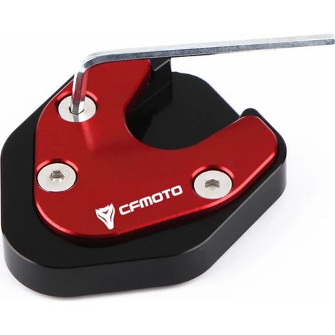 (Rouge) Compatible avec les motos CFMOTO 250SR, NK250, NK 250, CF250-6 et CF250. Béquille latérale CNC, extension et plaque de support. Maxpower (1/4)
