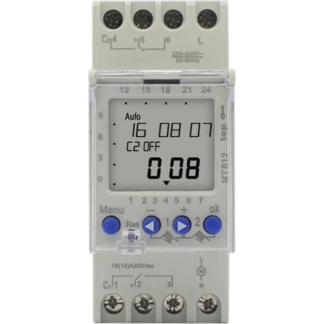EASYCOMFORT Minuterie électronique programmable 7 jours 24h double canal AHC822, horloge modulaire LCD 220V pour piscine (1/5)