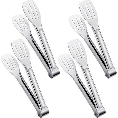 Servierzange, Küchenzange, Buffetzange, Edelstahl-Lebensmittelzange, kleine Zange, 4er-Set (18 cm) (1/5)