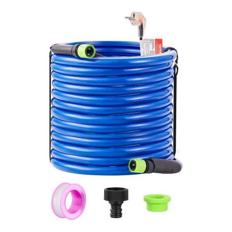 100 Fuß beheizter Wasserschlauch für Wohnmobil, beheizter Trinkwasserschlauch mit Frostschutz bis -45 °F, automatisch selbstregulierend, 5/8 Zoll Innendurchmesser mit Schnellanschluss-Set, blei- und B (1/5)