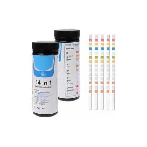 Lot de 150 bandelettes de test 14 en 1 – Chlore PH alcalinité – Pour piscine eau potable source étang (1/5)