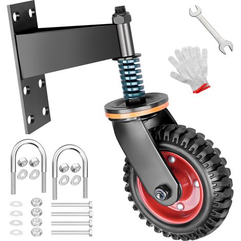 Roue de Portail Robuste Pivotantes 150mm Capacité 200 Kg Roulettes à Ressort Rotative 360° Roues de Portail pour Porte Bois Métallique Clôture Portillons Tubulaires