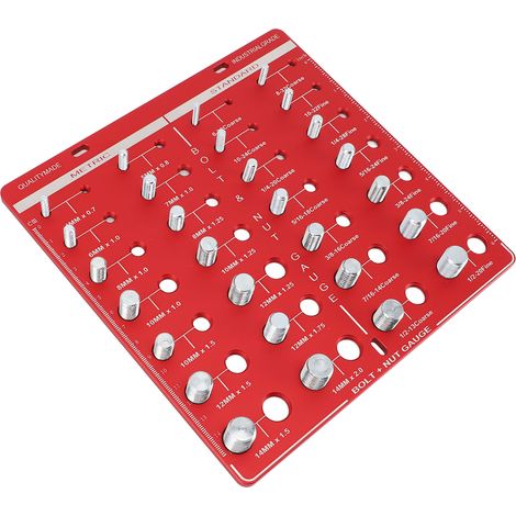 28-Loch-Schrauben- und Mutternlehre, metrische Gewindelehre für Schrauben und Muttern aus Aluminiumlegierungen für Heimwerker (1/5)