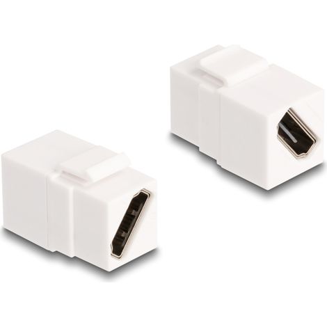 Delock MÃ³dulo Keystone HDMI hembra a hembra diagonal 8K 60 Hz blanco