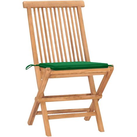 Set da Pranzo Giardino Pieghevole 3 pz Salotto da Giardino Cuscino Massello di Teak (1/5)