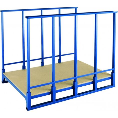 PROVOST - Palette à ridelles amovibles Provost - 1500 x 1000 mm, bleu, structure acier