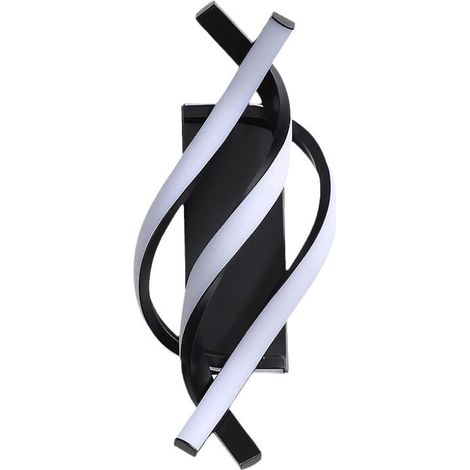 Badezimmerspiegel-Kopflampe, Gangkorridor-Spiralwandlampe Schlafzimmer, schwarz, dreifarbiges Licht