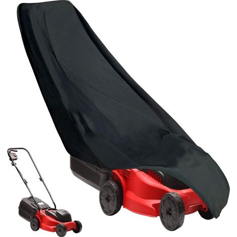 Funda para cortacésped – Impermeable, a prueba de polvo y viento, tela Oxford con cordón ajustable, color negro, 76 x 25 x 44 pulgadas. (1/3)