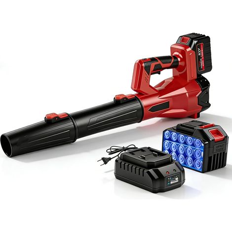 Souffleurs De Feuilles sans Fil, 500W 6 Vitesses Souffleur Batterie Portable LéGer avec 1.3 Ah Batterie, 200km/h, 360m³/h, Souffleur Feuille, Neige, PoussièRe avec 2 Buses pour Cour, Pelouse, Jardin (1/5)