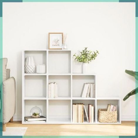 857976 étagère séparatrice de pièce à 3 niveaux blanc 137,5x29x103,5cm (1/5)
