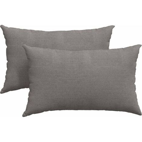 Coussins de canapé, 2 pièces, gris clair, 50 x 30 cm (1/5)