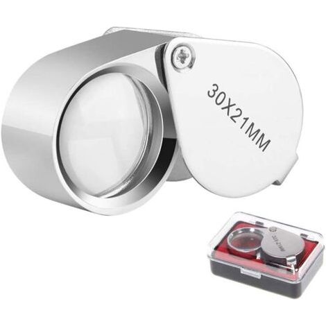 royaluxe-1pc Loupe de bijoutier - Loupe 30 x 21 mm Bijoux Lentilles antiques - Loupe de poche 30x - Loupe en verre pliable - Loupe Botaniste (1/5)
