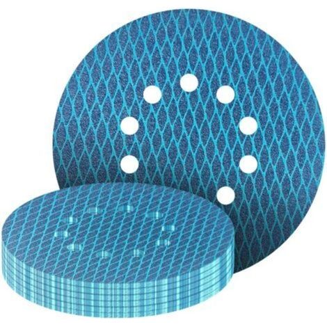 Lot de 25 disques abrasifs excentriques de 225 mm - 10 trous - Grain 40 à 240 - En forme de Losange - anti-colmatage - Pour Ponceuse Girafe (1/5)