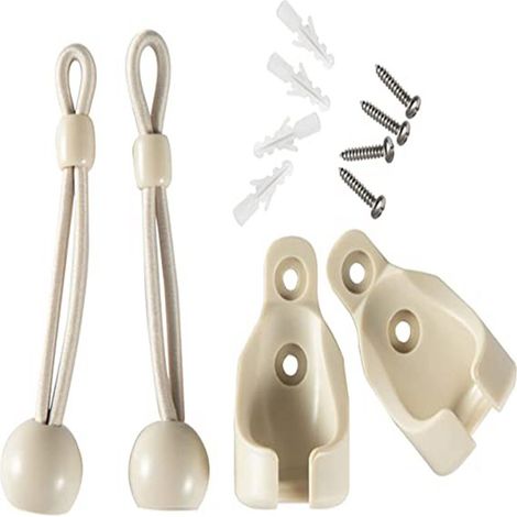 One beige windproof ball, one base, two screws, and rubber plugs for outdoor windproof spring ball rope roller blinds. (1/5)