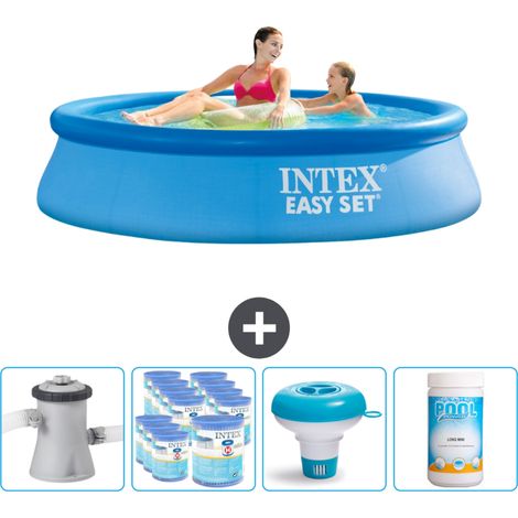 Intex runder aufblasbarer Easy Set-Schwimmpool – 244 x 61 cm – Blau – Inklusive Zubehör CB89 (1/4)