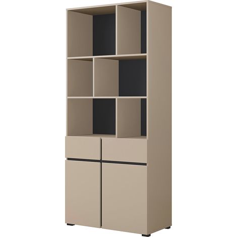 Estantería de 2 puertas y 1 cajón Lilia Taupe (1/4)