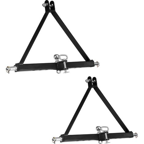 Mophorn Attacco per Rimorchio a 3 Punti con Sfera e Perno, Adattatore Triangolare in Acciaio Q235 per Traino Categoria 2 Compatibile con Trattori da Giardino (1/5)