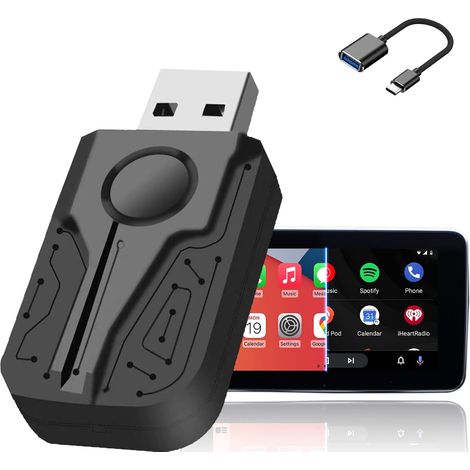 Adaptador USB inalámbrico Carplay, adaptador Android Auto, fácil de conectar y usar, compatible con autos de 2016 y iPhone Android actualizado a 2024. (1/5)