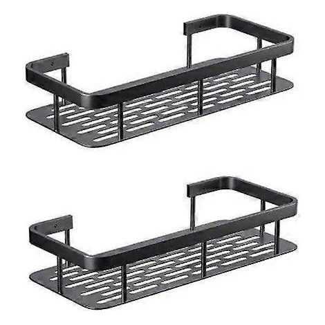 Set aus 2 Badezimmerregalen (ohne Bohren), Wand-Eckregal, Duschablage, Konsole und Kosmetik-Organizer für die Toilette (1/5)