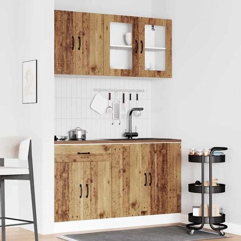 Ensemble de 4 Meubles de Cuisine en Bois d'Ingénierie Kalmar – Armoires de Rangement Modernes et Durables pour Organisation Optimale (1/5)