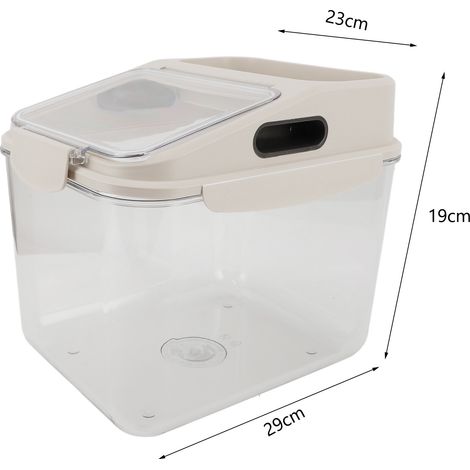 Récipient de Riz Hermétique Anti-Humidité, Grand Bac Transparent pour Stockage Alimentaire, Capacité 11 lb (5 kg) (1/5)