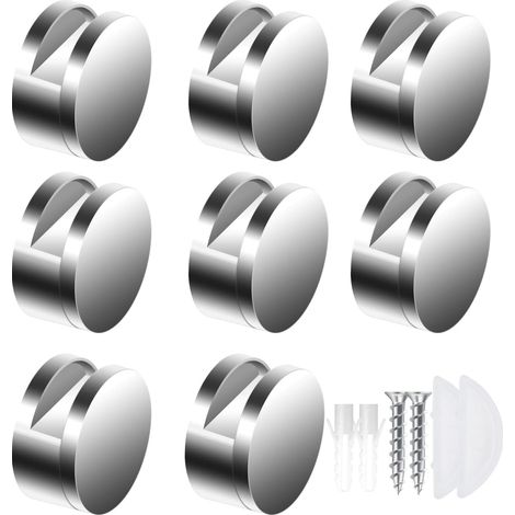 Mirror Clips Zinc Alloy Glass Shelf Bracket / For Fixing Glass Mirrors / 8 Pieces (1/5)