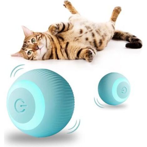 Jeux pour Chat Jouet Chat Interactif Jouet Chiens Qui Bouge Seul Balle pour Chats Qui Roule Toute Seule Chats Intérieur Balle Interactive Chien Jeu Chien Autonome (Bleu) (1/5)
