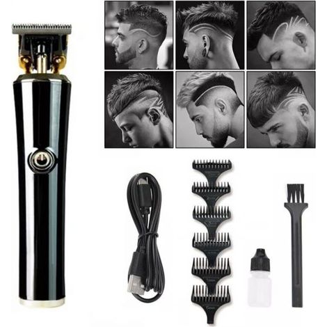 Tagliacapelli Rasoio elettrico regola barba stile vintage 6 pettini USB Q-TF202