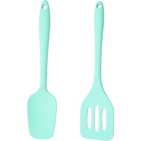 Ensemble de 2 mini-ustensiles de cuisine en silicone, petits outils antiadhésifs avec trou de suspension (1/5)