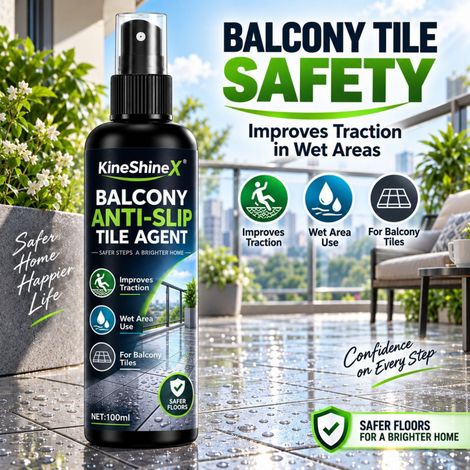 KineShineX Balcony Anti-slip Tile Anti-slip Agent, Outdoor Ceramic Tile Anti-slip Spray, Wet Floor Anti-slip Protector (1/5)